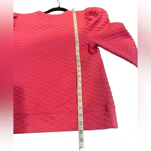 Fate Sweater Women’s Puff Sleeves Pink Thick Hem with V Design Size Small - Picture 4 of 7